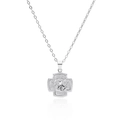 Collar religioso de cruz en plata de ley S925 con colgante de relieve para mujer - Plata 925 / Plateado