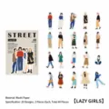Set mit 40 Washi-Stickern Street Girl mit 20 einzigartigen künstlerischen Modedesigns - Lässiges Mädchen