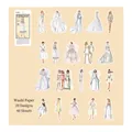Vintage wedding dress washi stickers set with 20 elegant patterns and 40 pieces for journaling - 40 Sheets / Dreamy Wedding