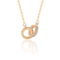 Collana con doppi anelli intrecciati in oro rosa con pavé di zirconi luccicanti - Argento 925 / Oro