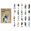 Washi-Sticker-Set Straßenmädchen-Thema mit 40 modischen DIY-Mädchen-Illustrationen - Süß & Cool