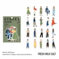 Street Fashion Girl washi stickers set featuring 20 trendy character designs 40 pieces - Fresh Salt