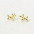 Orecchini a perno a forma di cane palloncino con finitura dorata lucida per un look trendy - Argento 925 / Oro