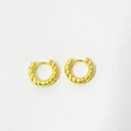 Orecchini a cerchio intrecciati in oro minimalisti con texture classica a spirale - Argento 925 / Oro