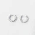 Classici orecchini a cerchio attorcigliati in argento sterling S925 con design a trama intrecciata - Argento 925 / Oro Bianco