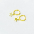 Eleganti orecchini a cerchio con stella in argento S925 dorato dal design minimalista - Argento 925 / Oro
