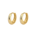 Orecchini a cerchio classici in argento S925 placcato oro con finitura lucida a specchio - Argento 925 / Oro