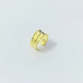 Minimalist S925 sterling silver ear cuff with unique double-layer wave texture in gold - 925 Silver / Gold