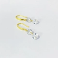 Elegant gold S925 silver earrings with round and pear-shaped cubic zirconia tassels - Gold