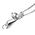 Collar minimalista de plata de ley S925 con colgante de gato y cadena de caja para mujer - Colgante Con Cadena De Caja (40+5cm)