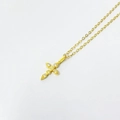 Elegant gold plated S925 silver cross necklace with round cut cubic zirconia stones - Gold