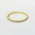 Minimalist S925 silver gold plated ring with a full circle of blue zircon stones - US 4 / Gold