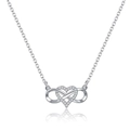 Collana cuore infinito in argento sterling S925 con zirconi bianchi in micro-pavé - Argento 925 / Oro Bianco