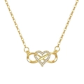 Collana in argento S925 dorato con pendente a cuore infinito e zirconi scintillanti - Argento 925 / Oro
