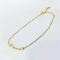 Bracciale minimalista in argento s925 dorato con ciondolo a croce e zircone singolo - Oro