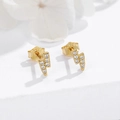Funkelnde Mini-Blitz-Ohrstecker aus S925 Sterlingsilber mit edler Goldbeschichtung - Gold