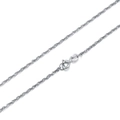 Close-up of S925 sterling silver Singapore chain with spring clasp and Italy hallmark - 925 Silver / 45CM White Gold
