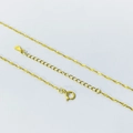 S925 sterling silver water wave chain necklace with gold plating and spring clasp - 925 Silver / 40+5cm Gold