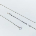 Detailed macro shot of S925 sterling silver water wave chain with hallmark and spring clasp - 925 Silver / White Gold Color (40+5cm)
