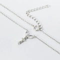 Collana a Y in argento S925 con zirconi marquise e catenina a nappa regolabile da donna - Oro Bianco