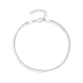 Bracciale a doppio strato in argento sterling S925 con catena piatta a serpente e moschettone - Argento 925 / Oro Bianco