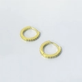 Orecchini a cerchio minimalisti in argento S925 dorato con inserti in zirconi brillanti - Argento 925 / Oro