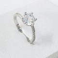Elegant S925 sterling silver snowflake ring with brilliant round cubic zirconia main stone - Adjustable Open / White Gold
