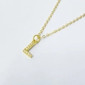 Elegant gold S925 silver necklace with letter L pendant and shimmering zircon pavé stones - Letter L / 925 Silver Gold Plated