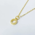Elegant gold S925 silver necklace featuring a sparkling zircon paved circle pendant - Letter O / 925 Silver Gold Plated