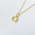 Luxurious gold-plated S925 silver letter Q necklace with sparkling zircon micro-paving - Letter Q / 925 Silver Gold Plated