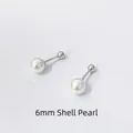 Detalle de perlas de concha de 6mm con cierre de rosca de plata de ley S925 - Plata 925 / 6mm