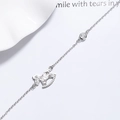 Bracciale in argento 925 con ciondolo a cavallo, zircone effetto ghiaccio e finitura martellata - Argento 925 / Argento (Stile 1)