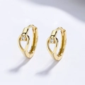Elegante Creolen aus 925er Sterlingsilber mit Herz-Hohlraum, Goldauflage und Zirkonia - 925er Silber / Gold