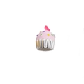 Colgante de cupcake en plata S925 con esmalte rosa y puntos de colores para joyería DIY - Plata 925 / Plata