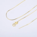 Minimalist gold S925 sterling silver snake chain necklace with lobster clasp and tag - Gold