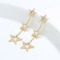 Orecchini a stella in argento S925 dorato con nappe di zirconi scintillanti - Argento 925 / Oro