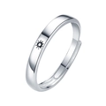 Minimalist 925 sterling silver sun adjustable ring with a polished mirror finish surface - Sun Style (Men's Open Ring)