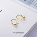 Pendientes minimalistas de gota de agua en oro de 18K con diseño de esfera pulida - Plata 925 / Oro de 18K