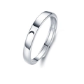 Silver crescent moon ring with polished finish and adjustable open band for women - Moon Style (Women's Open Ring)