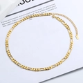 Elegante goldene Figaro-Halskette aus 925er Sterlingsilber mit verstellbarer Schließe - 925er Silber / Gold