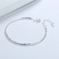 Bracelet scintillant en argent sterling S925 avec chaîne maille et pendentif étoile - Argent