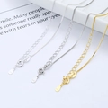 S925 sterling silver box chain necklace in silver, platinum, and champagne gold tones - 0.8mm Box Chain 40cm / Silver