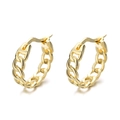 Orecchini a cerchio in argento 925 placcato oro 18k stile catena cubana per donna - Argento 925 / Oro 18K