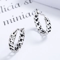 Orecchini a cerchio in argento sterling 925 stile catena vintage con marchio - Argento 925 / Argento Tailandese