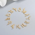 S925 sterling silver alphabet pendants with sparkling pavé cubic zirconia - Letter A / Gold (Pendant Only)