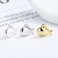 Colgante de pez minimalista en plata de ley S925 con ojo de circón en plata y dorado - Pez / Plateado