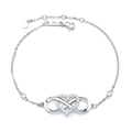 925 Sterling Silver Infinity Heart Bracelet with sparkling cubic zirconia stones - 925 Silver / Silver