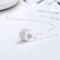 Collier en argent S925 avec pendentif engrenage et micro-pavage de zircons blancs - Argent 925 / Argent