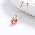 Collier en argent S925 plaqué or rose avec pendentif serti de zircons brillants - Argent 925 / Or rose