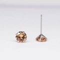 Elegant 925 sterling silver stud earrings featuring champagne round cubic zirconia - Champagne Zirconia (November)